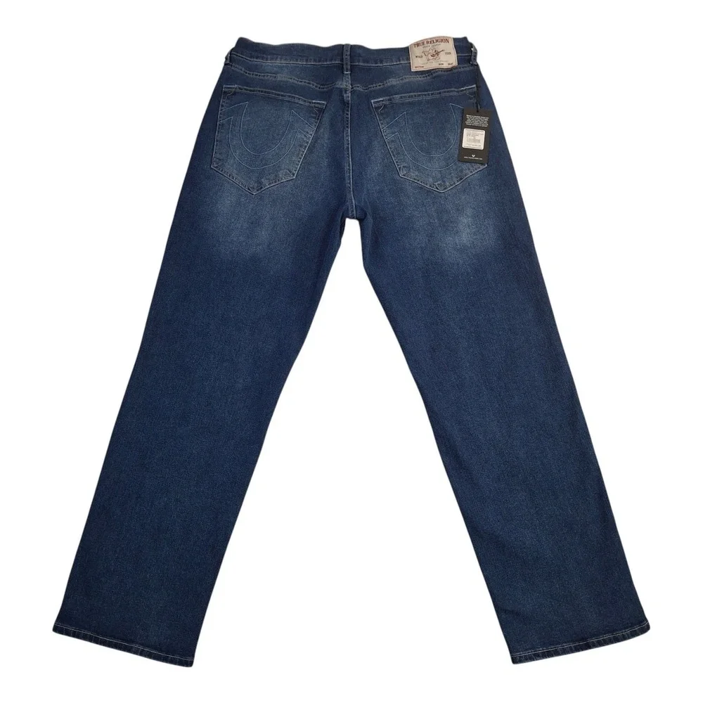 True Religion Bobby Relaxed Baggy Jeans Men's 34* Medium Blaze Wash Blue Denim